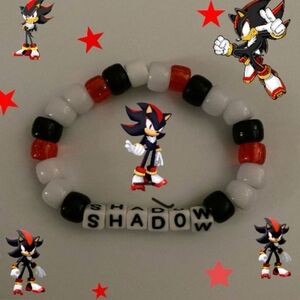'Shadow' The Hedgehog Handmade Beaded Kandi Bracelet